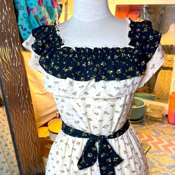 🌷Free The Roses🌷 Ruffle Off Shoulder Floral Victorian Doll Style Dress NWOT - Picture 6 of 13